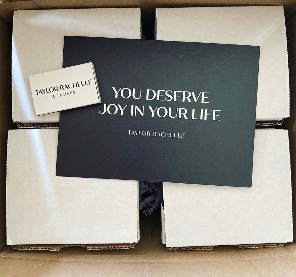 Packed orders with a printed insert card